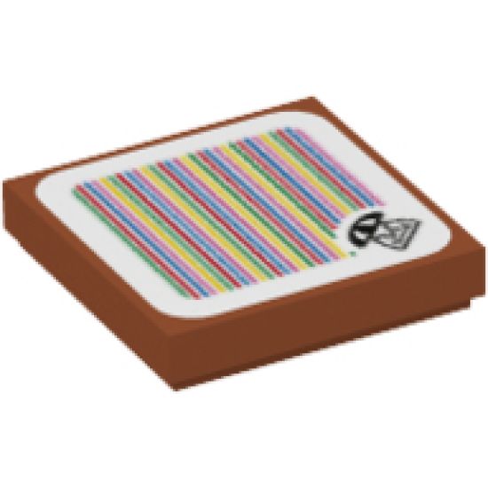 Tile 2 x 2 with Super Mario Scanner Code Parachute Goomba Pattern (Sticker) - Set 71386