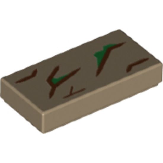 Tile 1 x 2 with Wood Grain Pattern (Groot)