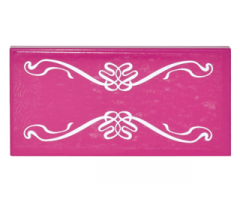 Tile 2 x 4 with White Elves Scrollwork on Transparent Background Pattern (Sticker) - Set 41178