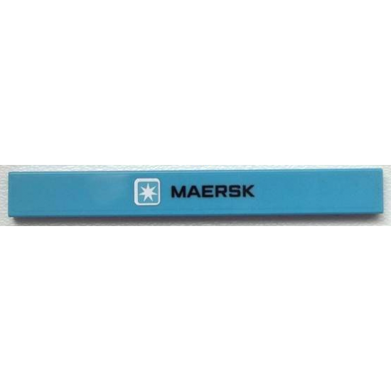 Tile 1 x 8 with Maersk Logo and Large 'MAERSK' Pattern (Sticker) - Set 10219