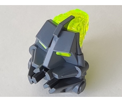 Bionicle Head Connector Block 3 x 4 x 1 2/3 with Trans-Neon Green Bionicle Head Connector Block Eye/Brain Stalk (32553 / 32554)