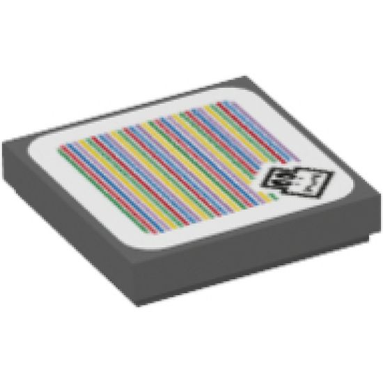 Tile 2 x 2 with Super Mario Scanner Code Dry Bones Pattern (Sticker) - Set 71369