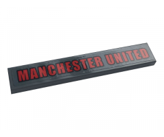 Tile 1 x 6 with Red 'MANCHESTER UNITED' on Dark Bluish Gray Background Pattern (Sticker) - Set 10272
