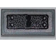 Tile 1 x 2 with Bolted Panel and Keyhole Pattern (Sticker) - Set 7985
