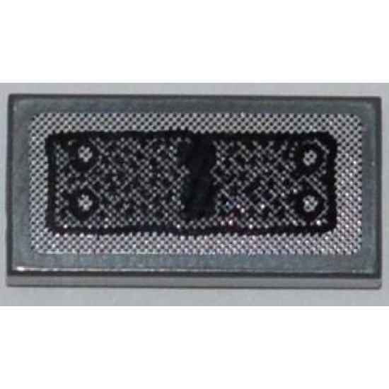 Tile 1 x 2 with Bolted Panel and Keyhole Pattern (Sticker) - Set 7985