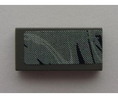 Tile 1 x 2 with Dark Blue and Gray Swirl Pattern #2 (Sticker) - Set 8161
