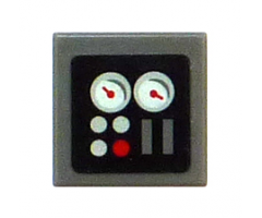 Tile 1 x 1 with Gauges Pattern (Sticker) - Set 5970