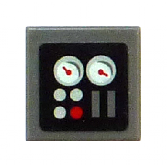 Tile 1 x 1 with Gauges Pattern (Sticker) - Set 5970