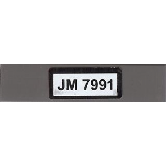 Tile 1 x 4 with Black 'JM 7991' on White Background Pattern (Sticker) - Set 7991