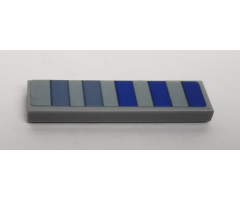 Tile 1 x 4 with Blue Stripes Pattern (Sticker) - Set 75149