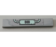 Tile 1 x 6 with 'BOB' Sign and 2 Pipes Pattern (Sticker) - Set 75551