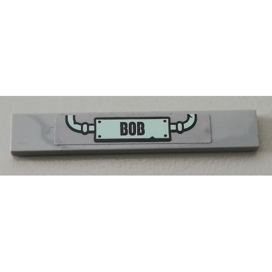 Tile 1 x 6 with 'BOB' Sign and 2 Pipes Pattern (Sticker) - Set 75551