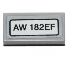 Tile 1 x 2 with 'AW 182EF' Pattern (Sticker) - Set 40196
