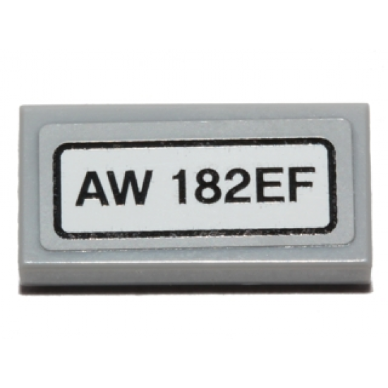 Tile 1 x 2 with 'AW 182EF' Pattern (Sticker) - Set 40196