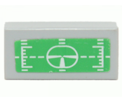 Tile 1 x 2 with Green Target Head-Up Display (HUD) Pattern (Sticker) - Set 7708