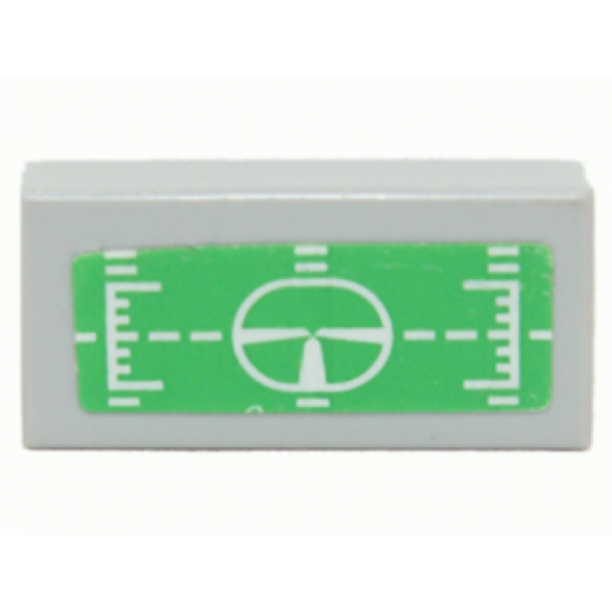 Tile 1 x 2 with Green Target Head-Up Display (HUD) Pattern (Sticker) - Set 7708