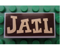 Tile 2 x 4 with 'JAIL' Pattern (Sticker) - Set 7594