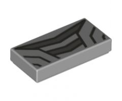 Tile 1 x 2 with Dark Bluish Gray Thick and Thin Lines Pattern