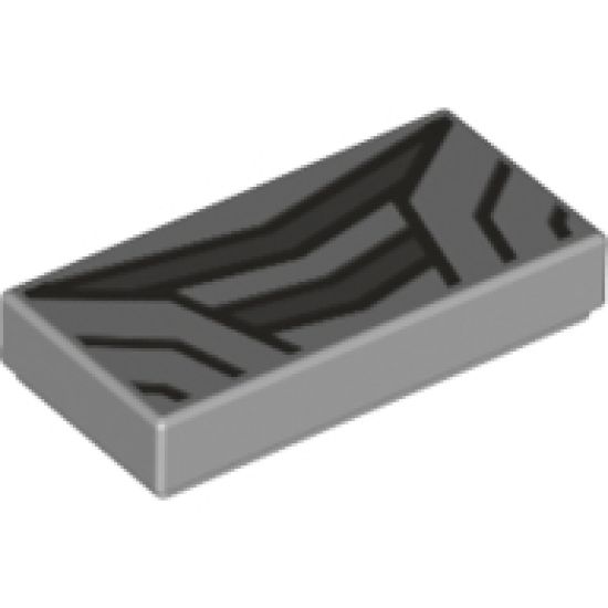Tile 1 x 2 with Dark Bluish Gray Thick and Thin Lines Pattern