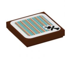 Tile 2 x 2 with Super Mario Scanner Code Bowser's Airship Mast Pattern (Sticker) - Set 71391