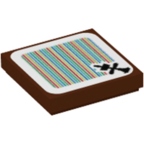 Tile 2 x 2 with Super Mario Scanner Code Bowser's Airship Mast Pattern (Sticker) - Set 71391