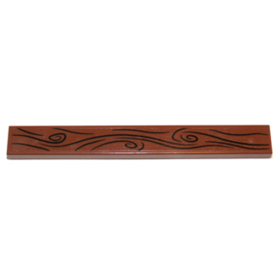 Tile 1 x 8 with Wood Grain Pattern (Sticker) - Set 79003