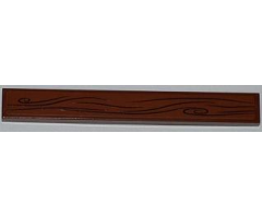 Tile 1 x 8 with Wood Grain Pattern (Sticker) - Set 4194