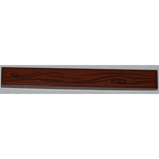 Tile 1 x 8 with Wood Grain Pattern (Sticker) - Set 4194