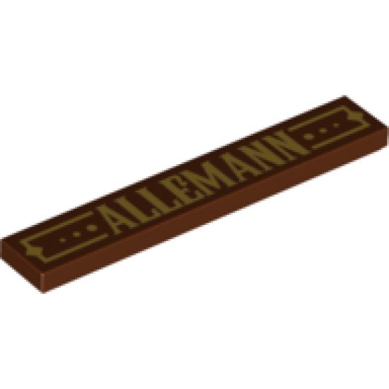 Tile 1 x 6 with 'ALLEMANN' Pattern