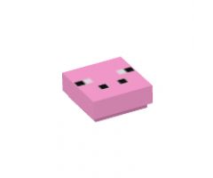 Tile 1 x 1 with 4 Black and 2 White Squares Pattern (Minecraft Pig Face Pattern)