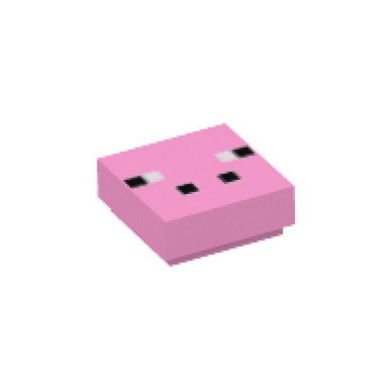 Tile 1 x 1 with 4 Black and 2 White Squares Pattern (Minecraft Pig Face Pattern)