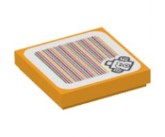 Tile 2 x 2 with Super Mario Scanner Code Eep Cheep Pattern (Sticker) - Set 71361
