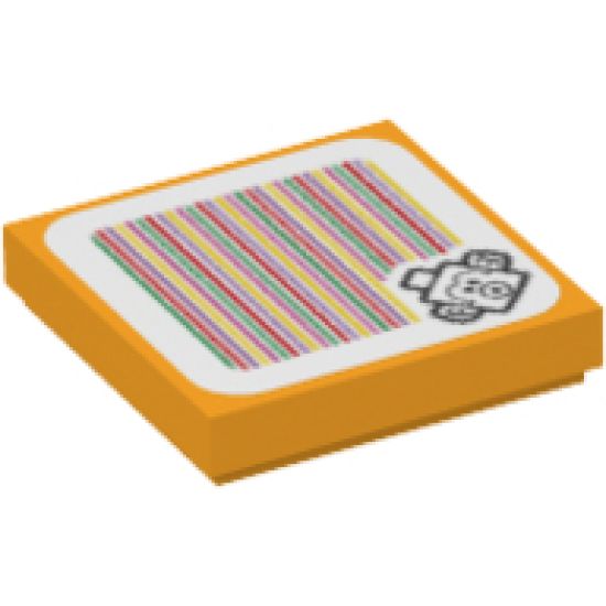 Tile 2 x 2 with Super Mario Scanner Code Eep Cheep Pattern (Sticker) - Set 71361