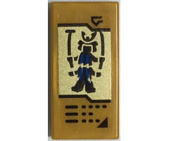 Tile 1 x 2 with Buttons and Lord Garmadon on Gold Background Pattern (Sticker) - Set 70657