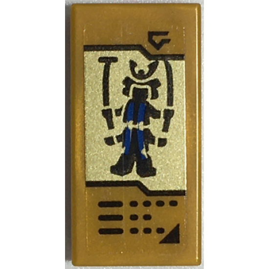 Tile 1 x 2 with Buttons and Lord Garmadon on Gold Background Pattern (Sticker) - Set 70657