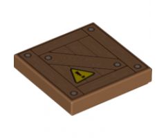 Tile 2 x 2 with Crate and Yellow Warning Triangle Pattern