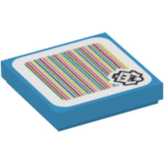 Tile 2 x 2 with Super Mario Scanner Code King Boo Pattern (Sticker) - Set 71377