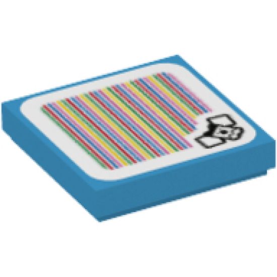 Tile 2 x 2 with Super Mario Scanner Code Swoop Pattern (Sticker) - Set 71394