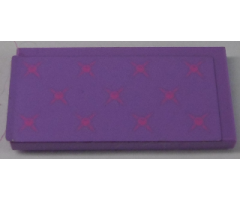 Tile 2 x 4 with Magenta Stars Pattern (Sticker) - Set 41055