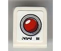 Slope 30 1 x 1 x 2/3 with Red Light Button and 'NW III' Pattern (Sticker) - Set 8899