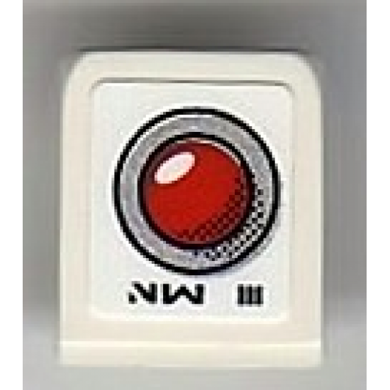 Slope 30 1 x 1 x 2/3 with Red Light Button and 'NW III' Pattern (Sticker) - Set 8899