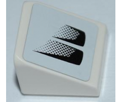Slope 30 1 x 1 x 2/3 with Black Air Intake Double Faded on White Background Pattern Model Right (Sticker) - Set 8149