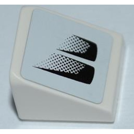 Slope 30 1 x 1 x 2/3 with Black Air Intake Double Faded on White Background Pattern Model Right (Sticker) - Set 8149