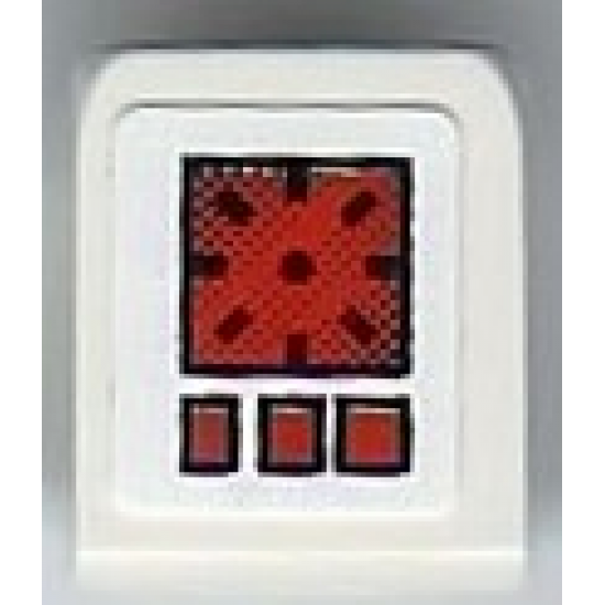Slope 30 1 x 1 x 2/3 with Red and Black Screen and Buttons Pattern (Sticker) - Set 8899