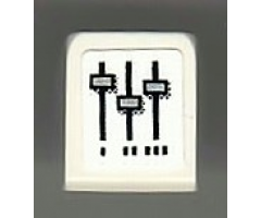 Slope 30 1 x 1 x 2/3 with Black and Silver Controls Pattern (Sticker) - Set 8899