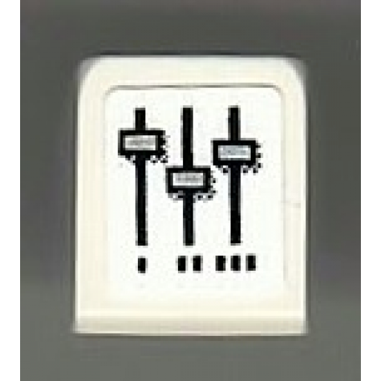 Slope 30 1 x 1 x 2/3 with Black and Silver Controls Pattern (Sticker) - Set 8899