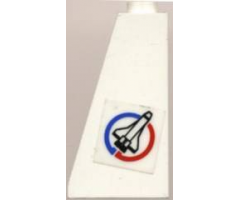 Slope 75 2 x 1 x 3 - Open Stud with Shuttle and Blue/Red Circle Pattern, Model Right (Sticker) - Set 6614