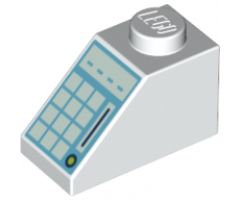 Slope 45 2 x 1 with Keypad on Medium Azure Background Pattern