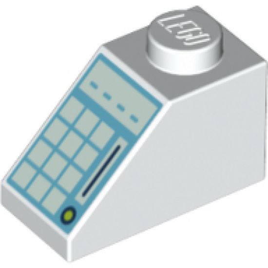 Slope 45 2 x 1 with Keypad on Medium Azure Background Pattern