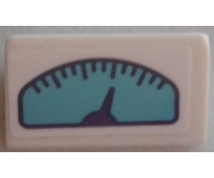Slope 30 1 x 2 x 2/3 with Azure Gauge Pattern (Sticker) - Set 41310